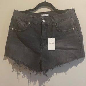 Black denim shorts